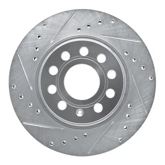 R1 Concepts EDZ-74032L Brake Rotor Drilled and Slotted Silver